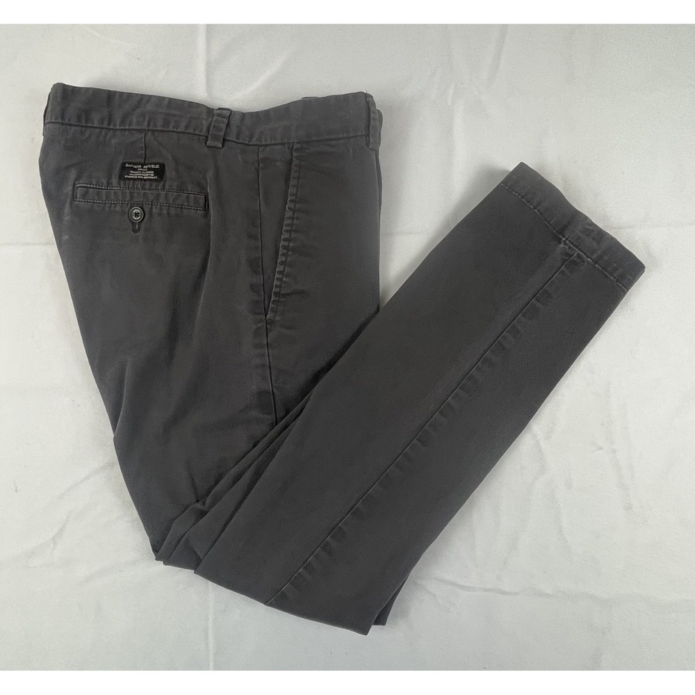 BANANA REPUBLIC FULTON SKINNY CHINO PANTS MENS 32X28 GREY STRETCH COTTON